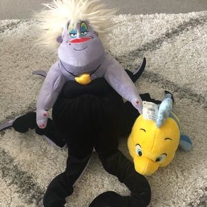 Disney Store bundle of 2 plush/Ursula and Flounder